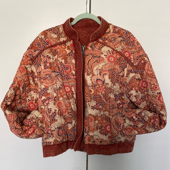 Free People Reversible Quilted Jacket - Red and Orange - Picture 3 of 6